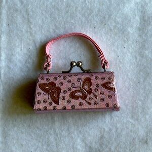 Brand new metallic pink miniature change purse